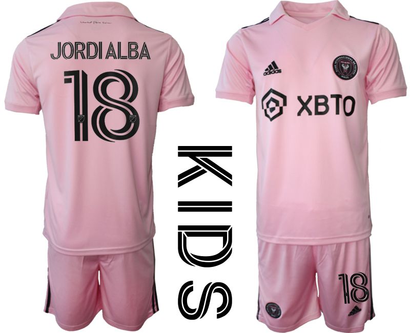 Youth 2023-2024 Club Inter Miami CF home pink 18 Soccer Jersey